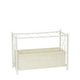 thumbnail image 5 of Household Essentials Raised Two Tier Plant Stand with Two Interchangeable Shelves, White Resin Woven Planter and Tray with Decorative Wire Frame, Great Indoors or Outdoors for Plants or Other Storage, 5 of 8