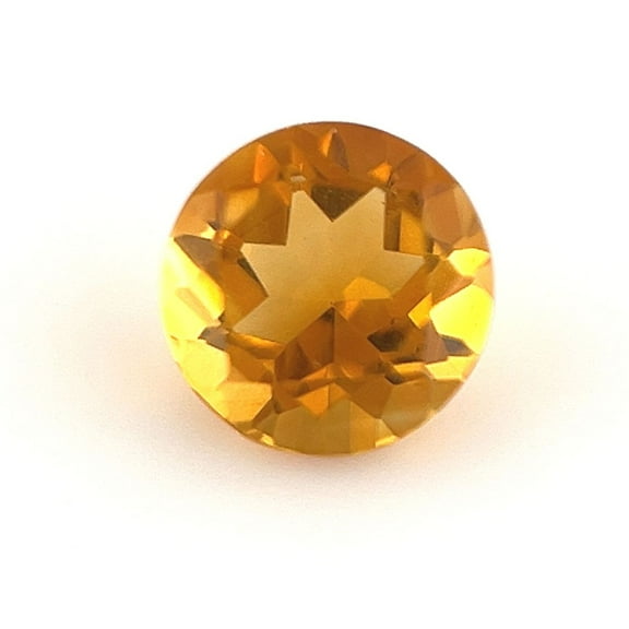 Certified Genuine 0.75 Carat Vivid Yellow Citrine Round Shape Brilliant Cut 6 mm Loose Gemstone November Birthstone