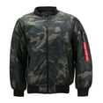 thumbnail image 1 of Men's Multi Pocket Water Resistant Padded Bomber Jacket (Camo - Green/Black, S), 1 of 2