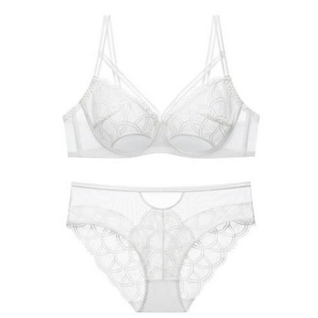 HHH New Ultra-Thin Lace Lingerie French Sexy plus Size Big Breasts Small Comfortable Bra Set