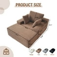 thumbnail image 2 of The Magic Home Fauteuil-Lit Surdimensionné en Velours Côtelé, Brun, 2 of 10
