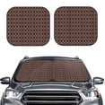 thumbnail image 2 of Salouo Brown Gold Grid Pattern Car Windshield Sun Shade Foldable | Front Windshield Shade for Sun, Heat and UV Rays | Interior Sun Protection-Small, 2 of 6