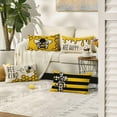 thumbnail image 6 of Bee Happy Bee Kind Throw Pillow Covers, 12 x 20 Inch Honey and Bee Summer Cushion Case Decoration for Sofa Couch Set of 4, 6 of 6