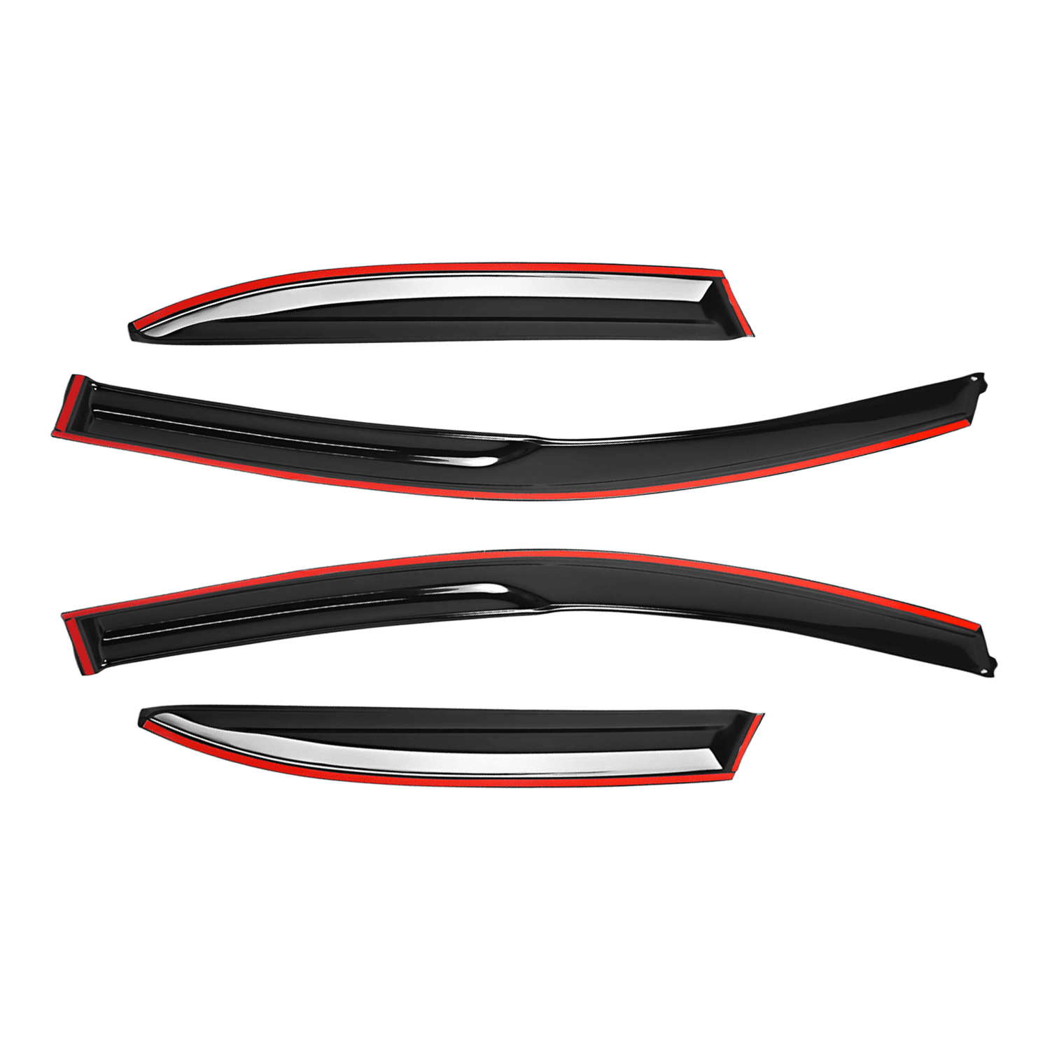 JDM Mugen Style Window Visors For 2009-2014 Acura TSX Sedan - 4pc Set, Gloss Black 5 thumbnail image
