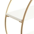 thumbnail image 4 of Kate and Laurel Sequoia Modern Round Wall Shelf, 24 Inch Diameter, White and Gold, Contemporary Glam 2-Tier Floating Shelf Decor for Living Room, Bedroom, or Bathroom Display, 4 of 8