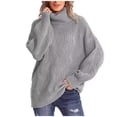 thumbnail image 2 of Sweaters for Women 2025 Fall Winter Long Sleeve Turtleneck Cable Knit Loose Jumper Tops Womens Pullover Sweaters, 2 of 3