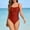 Orange, variant on Women's Swimsuit Set One-Piece Ruffle Edge Square Neck Swimsuit Belly Control Slim Fit Full Coverage Fashionable Beach Surfing Outfits
