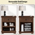 thumbnail image 4 of PLAMLE End Table for Living Room with Drawers Storage Retro Sofa Side Table with Charging Station Wooden Nightstand End Table, 4 of 8