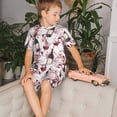 thumbnail image 4 of Balery Watercolor Wine Conjunto de Pijama Infantil de Manga Corta con Estampado – Ropa de Dormir de Algodón Suave-4X-Large, 4 of 6