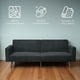 thumbnail image 3 of Ilios Innova | Sofá Cama Aren Tapizado en Lino Negro Diseño Nórdico con Respaldo Dividido Reclinable Brazos y Estructura de Madera Futón Moderno para Sala de Estar, 3 of 9