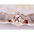 thumbnail image 3 of HeartsAndYou 3ct Natural Morganite & Diamond Engage Ring Stylish Floral 14k SOLID Yellow Gold, 3 of 8