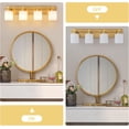 thumbnail image 3 of SineRise 4 Light Modern Bathroom Vanity Fixture, Brass Finish, Milky White Glass Shades, E26 Socket (Bulbs Not Included), 3 of 9