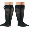 thumbnail image 5 of ToBeInStyle Women's Flirty Crocheted Knee High Fashion Socks - Black, 5 of 6