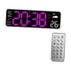 thumbnail image 1 of Reloj de pared LED Reloj de pared digital Reloj de decoración de pared moderno multifuncional Reloj de escritorio electrónico para dormitorio Estudio Negro y rosa rojo., 1 of 8