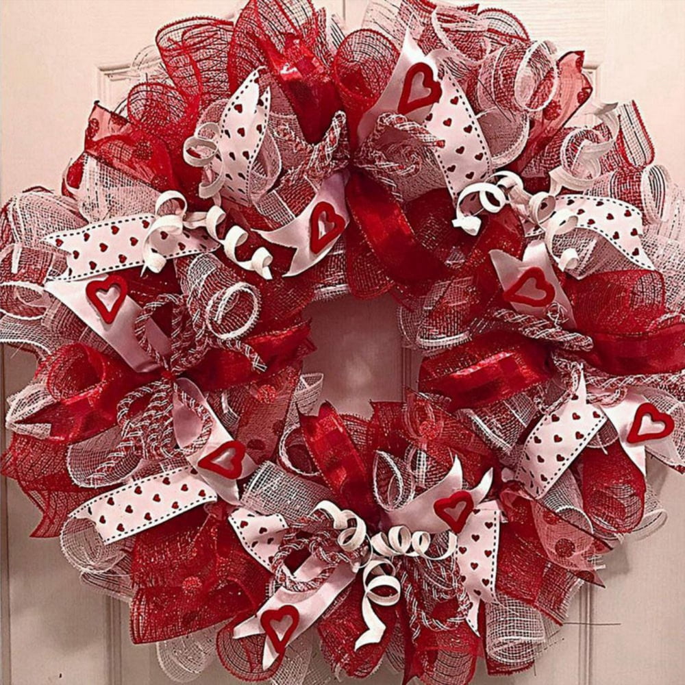 Crowdstage 4 Rolls Poly Ribbon Deco Mesh -10 Inch x 30 feet Deco Poly Decorative Mesh Ribbon Wrapping Ribbon Rolls for Home Door Wreath Swags Decoration DIY Crafts Making