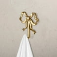 thumbnail image 5 of AuroraX Decorative Metal Bow Wall Hook Single Entryway Coat Hanger Rustic Ribbon Design for Bathroom Towel Hook,Valentine'S Day Housewarming Gift Decorations (Golden), 5 of 6