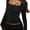 Cute Black, variant on Women Lace Trim Crop Tops Y2K Square Neck Long Flare Sleeve Slim T Shirts Fairy Grunge Basic Top Blouses