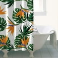 thumbnail image 5 of Hawaiian Tropical Island Artistic Waterproof Shower Curtain, Boho Nautical Fabric Featuring Tropical Sunset Palm Tree and Beachy Coastal Designs, Includes Hooks, 5 of 5