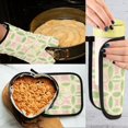 thumbnail image 5 of Yayeee Oven Mitts and Pot Holder Set of 2 Heat Resistant Kitchen Gloves Baking Hot Pad, Light Green Geometric, 5 of 5