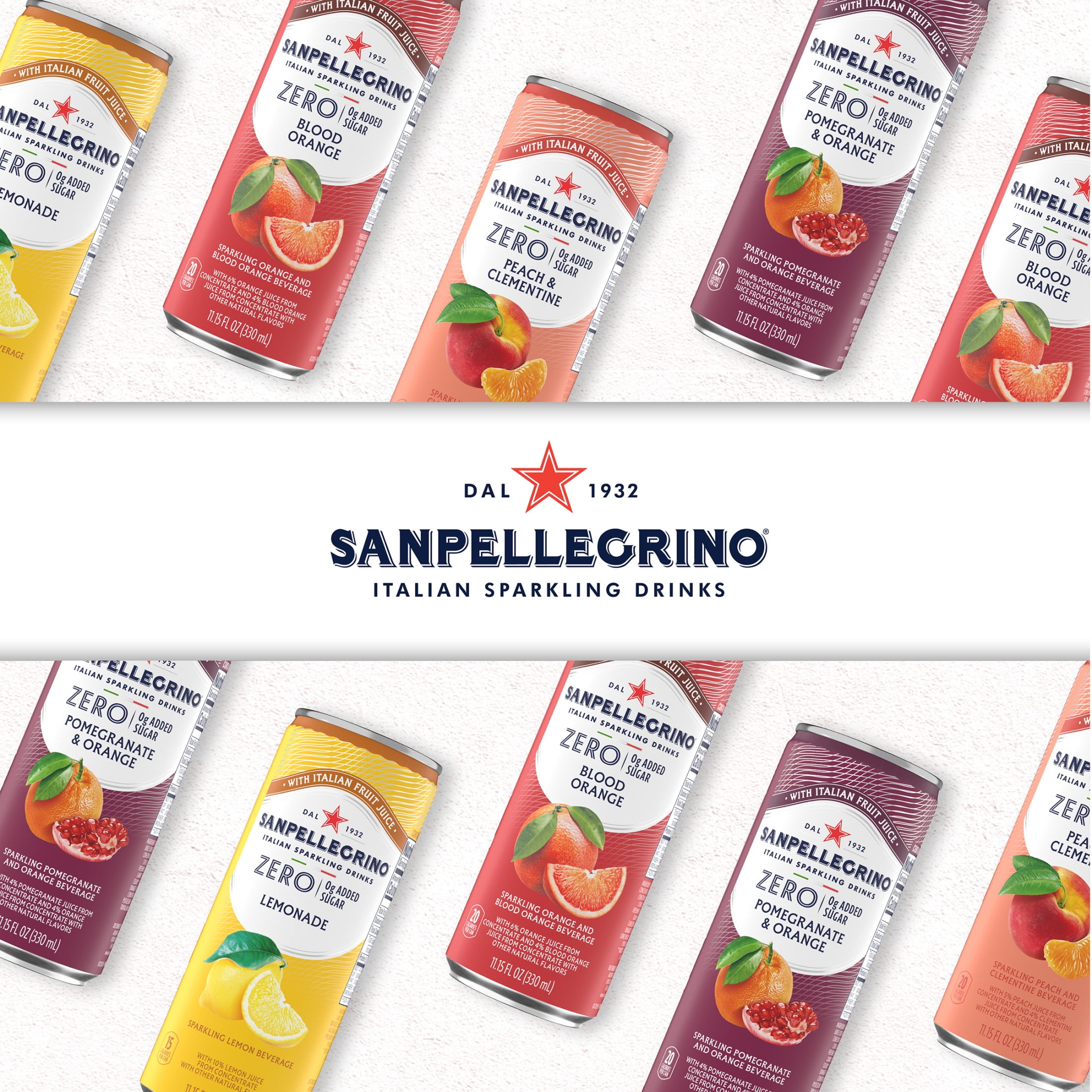 SanPellegrino Soda Italiana Sparkling Orange and Blood Orange Low Calorie Zero Added Sugar, 24 Pack Cans