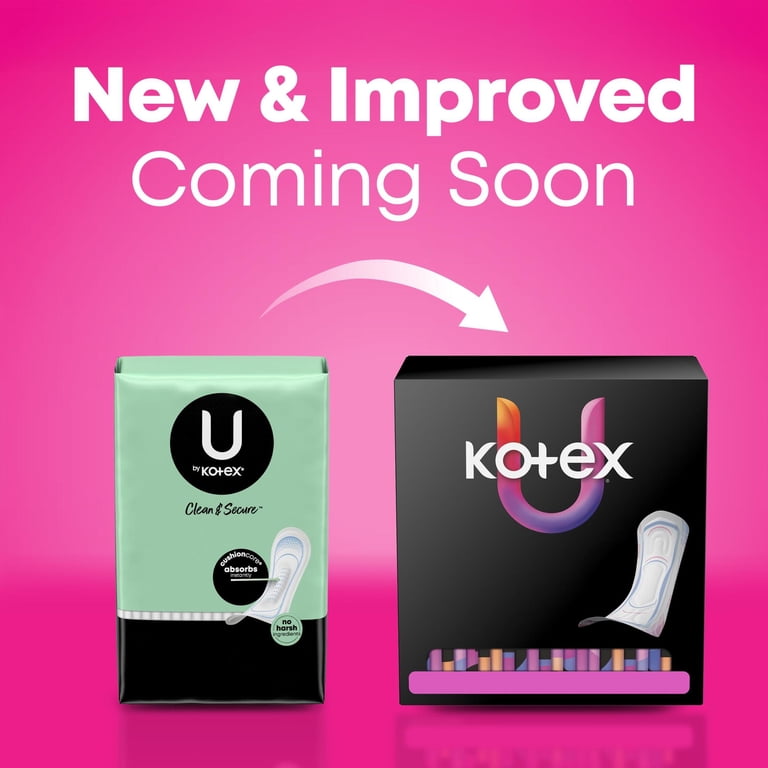 U by Kotex Clean & Secure Ultra Thin Pads, Heavy Absorbency, 56
