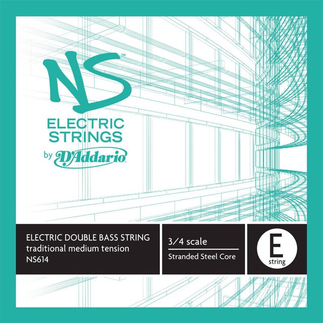 D'Addario NS Ficelle Basse Traditionnelle Électrique Simple - Échelle 3/4, Tension Moyenne
