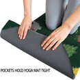 thumbnail image 3 of Dark Green Dinosaurs Christmas Pattern Hot Yoga Mat Towel Non Slip for Hot Yoga - Quick-Drying Yoga Mat Cover with 4 Corner Pockets with Travel Bag - Hot Yoga Towel Non Slip 70"x26", 3 of 6