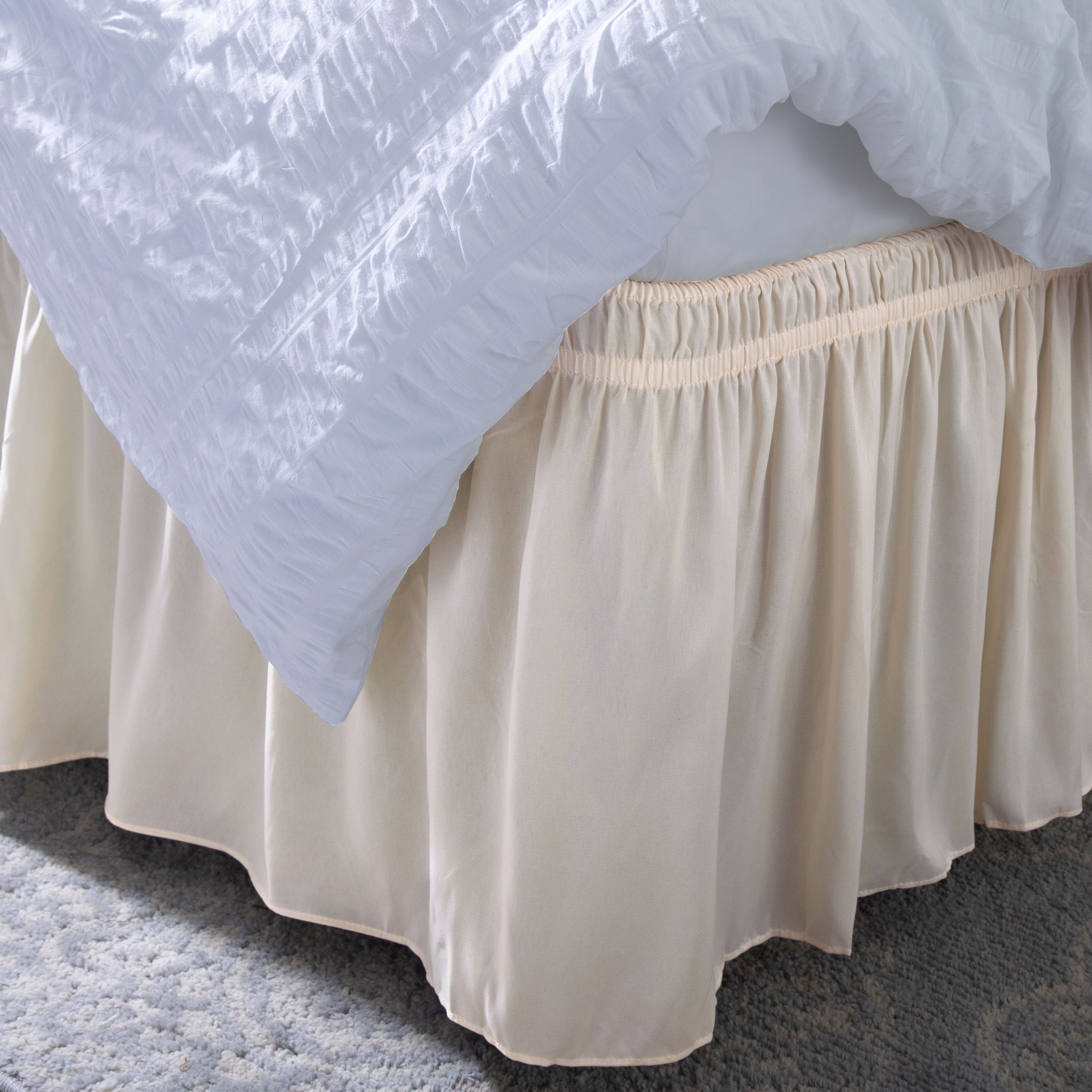 Home Details 18" Drop Wrap Around Bed Ruffle Twin/Full in Beige