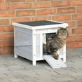 thumbnail image 2 of TRIXIE Cat's Condo Wooden Cat House, Weatherproof Small Outdoor Cat House with Hinged Roof, 2 of 5