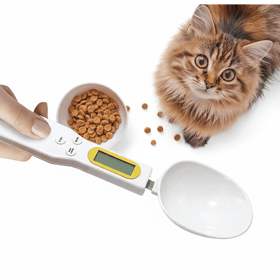 Weighing Spoon, Digital Food Measuring Scoop Scale for Dog and Cat Food, High Precision Gram Scale for Pet Nutrition and Kitchen Ingredients, Portable Measuring Tool