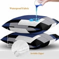 thumbnail image 4 of Throw Pillow Covers 24x24 Inch Set of 2, Navy Blue Grey Black Geometric Waterproof Outdoor Pillow Covers, Middle Century Abstract Aesthetics Decorative Cushion Pillowcases for Couch Sofa Bed Patio, 4 of 9
