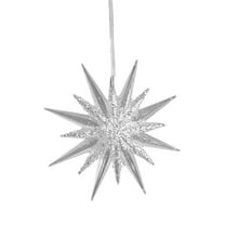 JeashCHAT Christmas Ornaments, Acrylic Clear Crystal Snowflake Star Hanging Ornaments Pendant Christmas Tree Decorations Xmas Wedding Party Home Decor