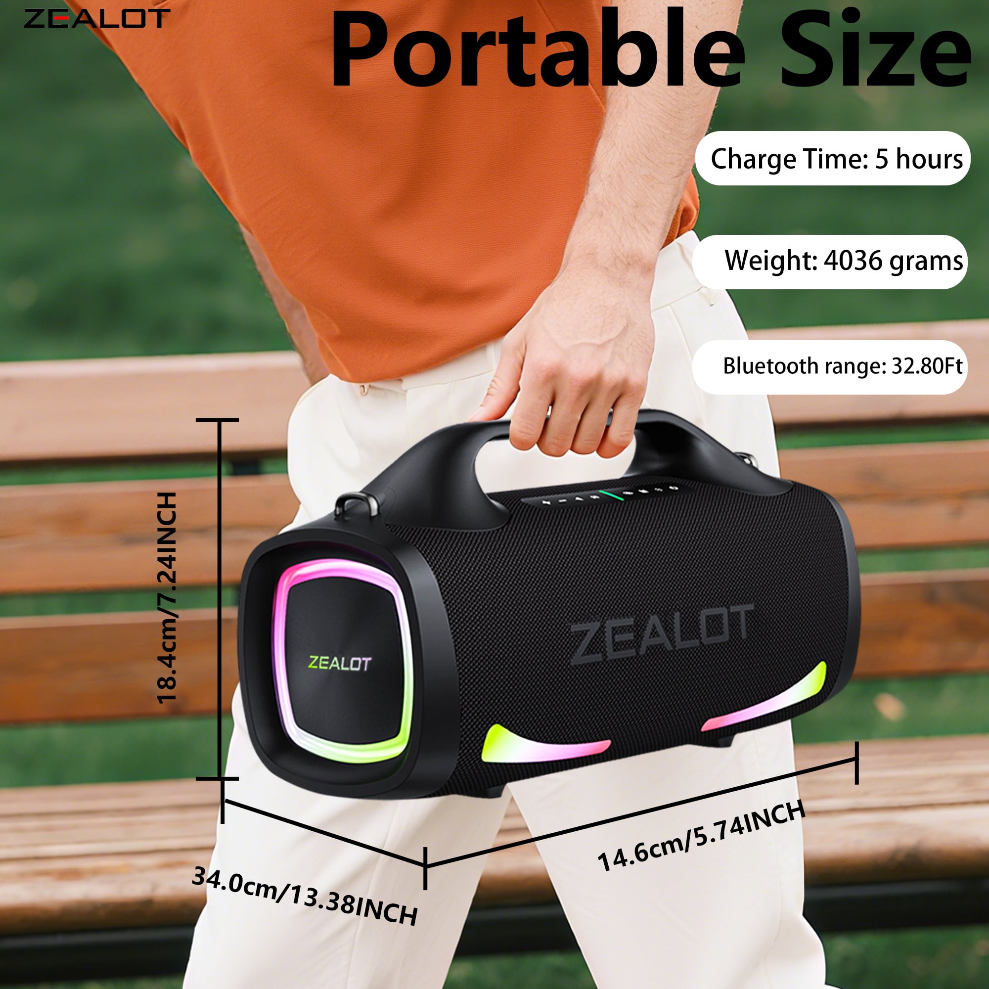 ZEALOT S79 100W Bluetooth Portable Speaker Waterproof
