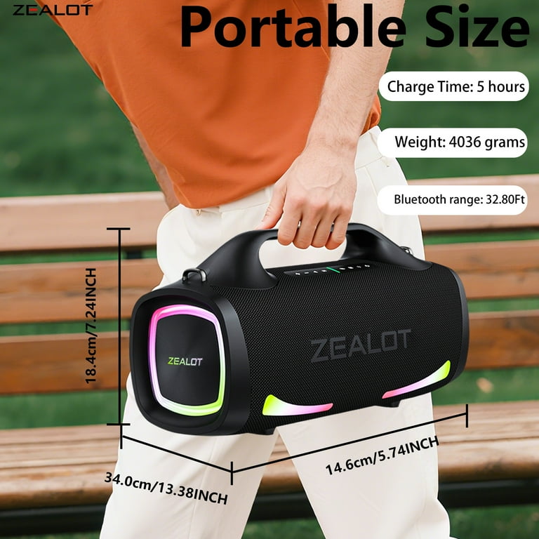 ZEALOT S79 100W portable wireless speaker, with handle, HiFi sound