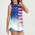 thumbnail image 2 of USA Flag Graphic Tank for Women 4th of July Sleeveless Casual Independence Day Tanks Tops Vintage American Flag Crewneck Tunic Camis Shirts Curved Hem Loose Fit Patriotic T-Shirts Independence Day, 2 of 6