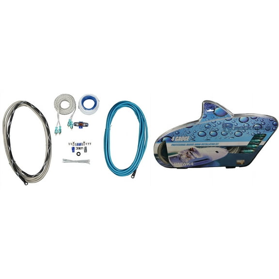 Rockville RMWK4 4 AWG Gauge Waterproof Marine Amplifier/Amp Install Wire Kit