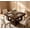 Dark walnut brown, variant on Gaderth 47" Square Dining Table for 4-6, Heavy-Duty 350 lb Kitchen Table - 2-Tier Storage Shelf - Waterproof Wood Grain Top - Sturdy Triangle Legs - Color: Annual Ring