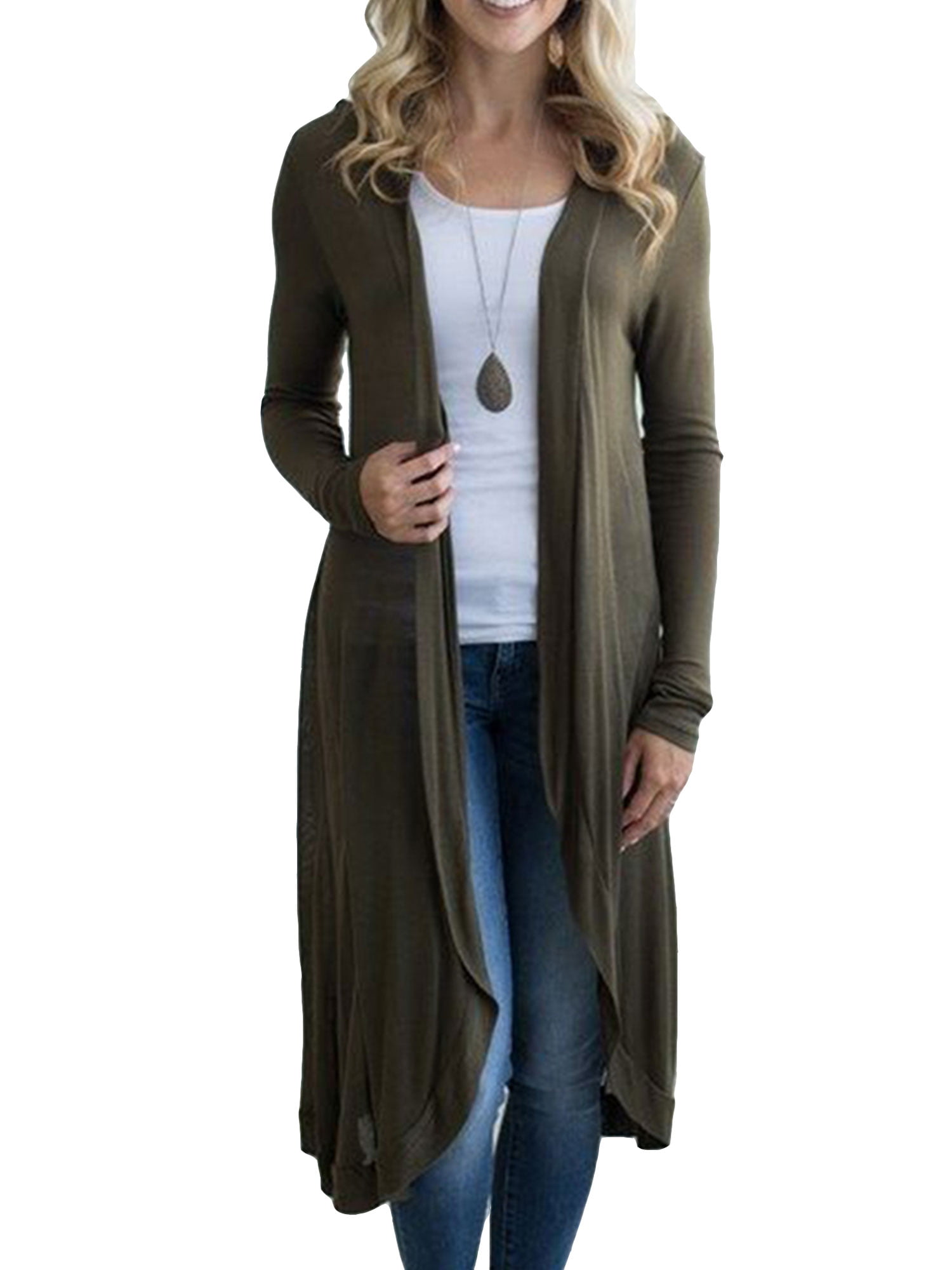 Long Sleeve Knitted Kimono Cardigan Sweater for Women Ladies Long Knit ...