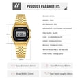 thumbnail image 6 of SKMEI Watch for Women Waterproof Digital Watch Square Stainless Steel Women Watch, 6 of 6