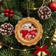 thumbnail image 5 of Christmas Photo Ornament,Picture Frame Cedar Embossing Edge Decoration Hanging Keepsake for Christmas Tree Mantel Home Decor, 5 of 6