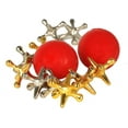 thumbnail image 3 of WE Games Metal Jacks in a Cotton Canvas Bag - 5 Silver & 5 Gold Jacks - 2 Bright Red Rubber Bouncy Balls-Natural Canvas Bag, 3 of 8