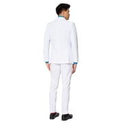 OppoSuits Mens White Knight Solid Color Suit