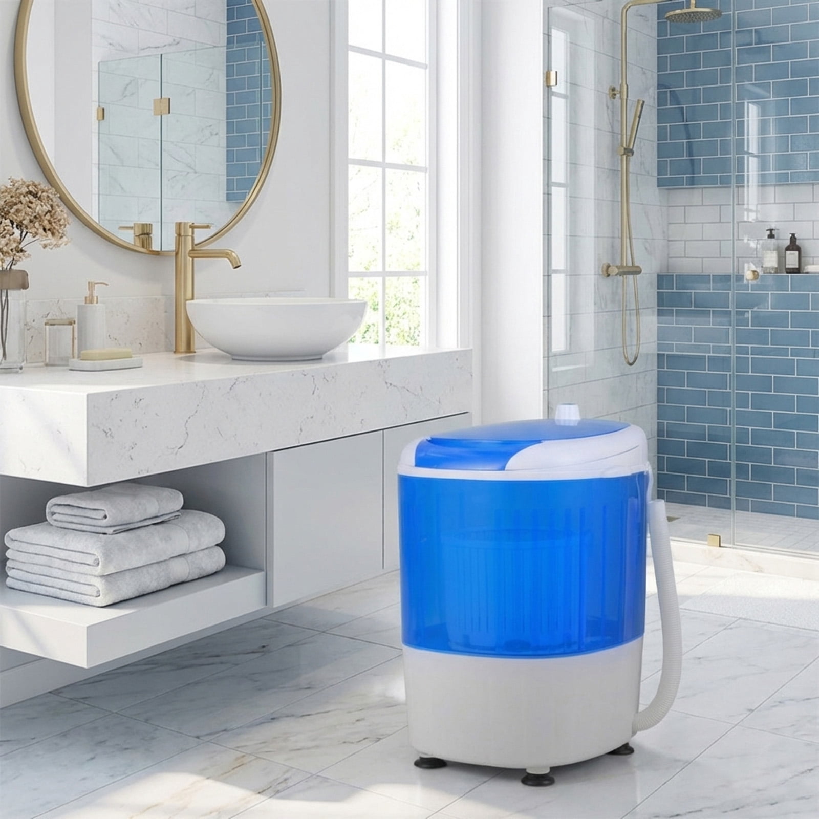 RUIE Portable Washing Machine,5.5 Lbs Mini Washer with Spin Dryer and Timer Control,Compact Single Tub,Clear Lid,Portable Washer for Apartment Dorm RV Camping