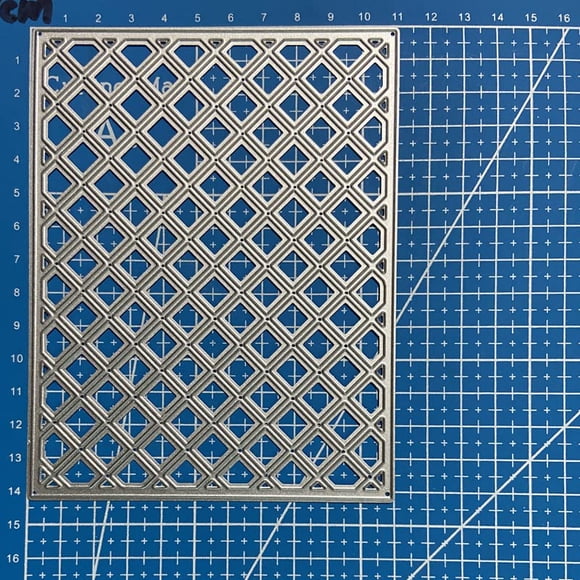 Matriz de corte metálica DuuFounG con marco rectangular de cuadrícula 11 x 14 cm
