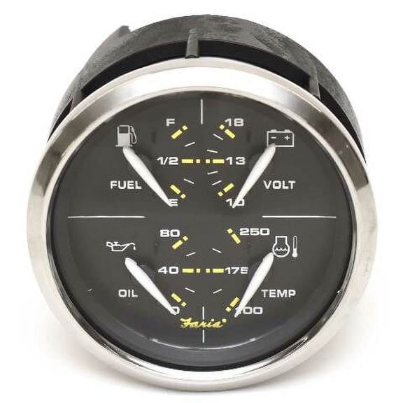 Faria Boat Multifunction Gauge GFC631B | 3 3/8 Inch Kronos Black SS