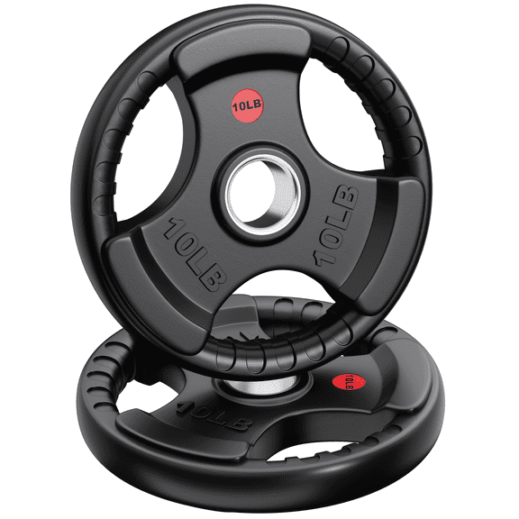 GIKPAL 20lb Weight Plate 2 inch Rubber Coated Olympic Weight Plate for Strength Training & Weightlifting in Home Gym, Solid Cast Iron Bumper Plates for Barbell