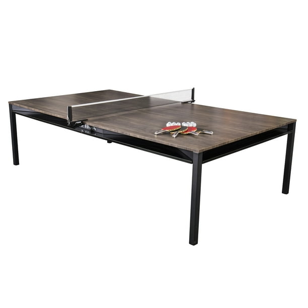 Stiga Hybrid 3 In 1 Dining Conference And Tennis Table Black Base With Walnut Finished Top Com Stiga Hybrid 3 In 1 Dining Conference, Ping Pong Table Topper For Dining