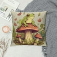 thumbnail image 2 of COMIO  Cute Frog Throw Pillow Covers, Funny Mushroom Frog Throw Pillow Covers  Pillow Covers Decor for Kids, Living Room Bedroom Dorm Sofa Decoration, 2 of 5
