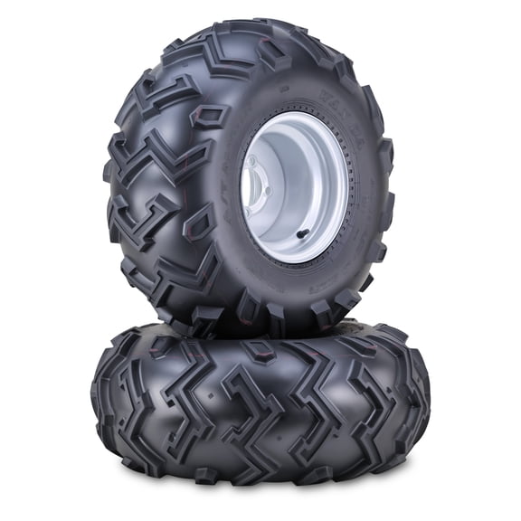 WANDA ATV Tire & wheel 24X11-10 with 4 Lugs on 4" PCD Silver Wheel 10122,SET 2