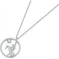 thumbnail image 2 of Women's Unicorn Round Circle Necklace 925 Sterling Silver Round Cut Cubic Zirconia Dainty Pendant Necklace for Women, 2 of 6